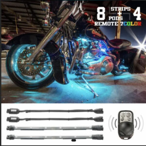 8 Compact Pods + 4 Flex Strips Remote Control LED Light Kit