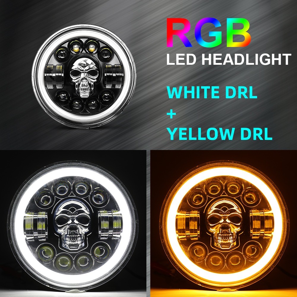Big Wood Customs Skull Headlight