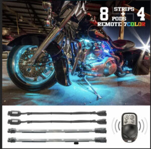8 Compact Pods + 4 Flex Strips Remote Control LED Light Kit