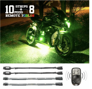8 Compact Pods + 4 Flex Strips Remote Control LED Light Kit