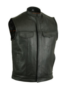 DS181A Milled Cowhide Jacket – No Collar, Hidden Zipper