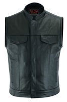 DS181A Milled Cowhide Jacket – No Collar, Hidden Zipper