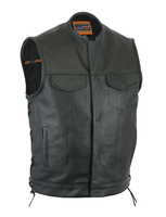 DS189A Milled Cowhide Jacket – Scoop Collar, Hidden Zipper